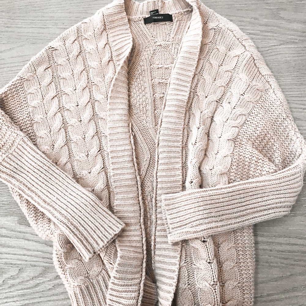 Forever 21 Tan Knit Cardigan